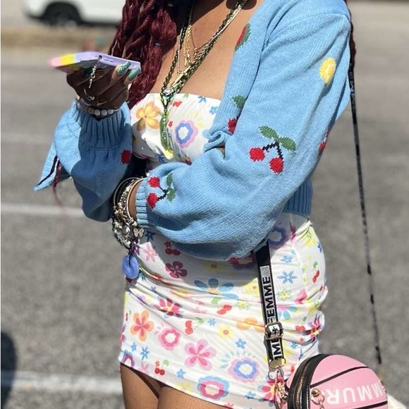 Floral Bodycon Mini Dress - Picture 2 of 2